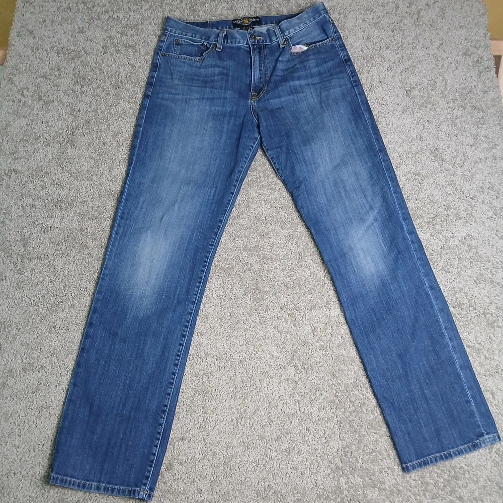 Lucky Brand 425 Classic Straight Mens Jeans Blue Medium Wash 33x34
